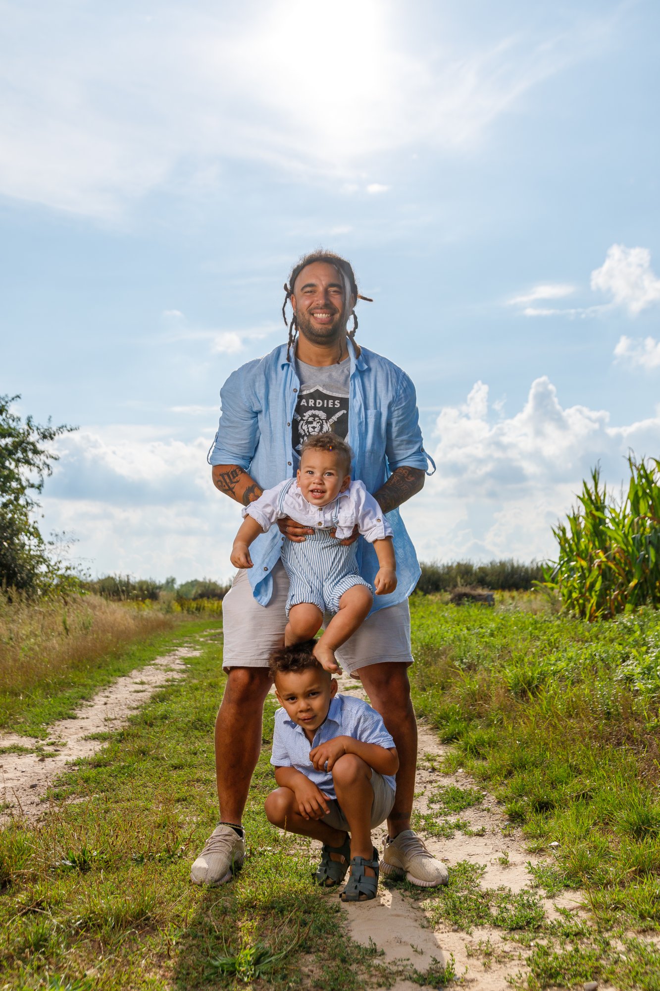 Familienfotografie Hannover – Vater mit zwei Kindern